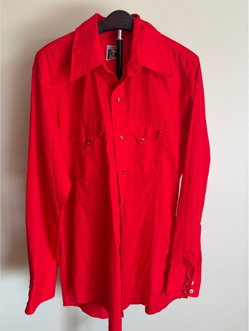 Karman red western snap long sleeve shirt